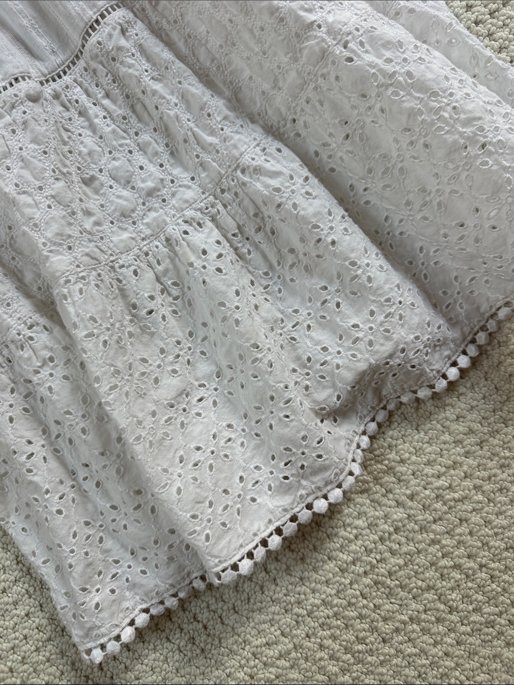 White Eyelet Maxi Dress for Kids - Lightweight Summer Dress size 7/8 - Picture 4 of 6